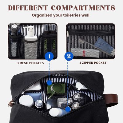 Sustainable Travel Toiletry Bag - Large Toiletry Bag For Men, Water Resistant Skincare Bag, Travel Bag For Toiletries