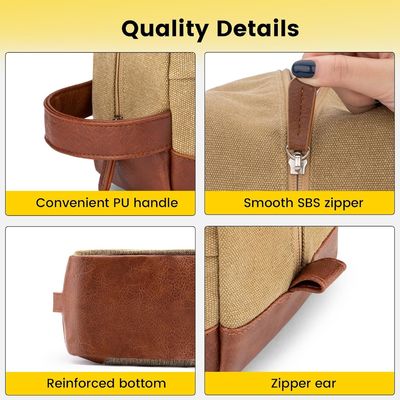Travel Toiletry Bag For Women And Men, Water-Resistant Shaving Bag For Toiletries Accessories, Foldable Storage Bags With Divider And Handle For Cosmetics Toiletries Brushes Tools