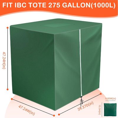 IBC Tote Cover For 1000L Outdoor 275 Gallon Rain Barrel UV Resistant Waterproof Outdoor IBC Covers Outdoor Water Tank Covers Waterproof, 275 Gallon for 420D 1000L Garden Water Tank and Rain Barrel