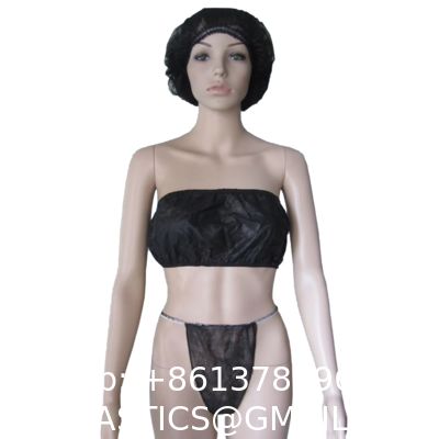Disposable Bras and Panties Natural Disposable Bras And Panties Set Non Woven Women'S Disposable Underwear For Spa Massage Disposable Bathrobe
