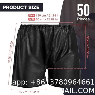 Disposable Men Boxer Shorts, Non Woven Male Underwear Patient for Travel Massage Individually Wrapped Individually Packing Of Disposable SPA Salon Male Short Pants Boxer Natural Massage Boxer Shorts