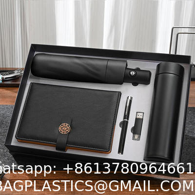 High End Gift Set Corporate Luxury Gift Promotion Items Notebook Umbrella Vacuum Flask Speaker Note Book Gift Set  Umbrella Vacuum Flask Pen USB Flash Drive Mouse Notebook Name Card Holder Bookmark