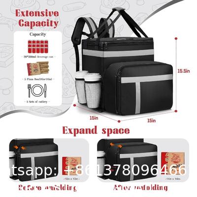 Large Grocery Storage Fast Food Free Delivery Thermal Distribution Motorcycle Food Delivery Bag Bike Boxes Takeaway Rider Food Waterproof Thicken Outdoor Backpack Food Delivery Insulated Pizza Bag