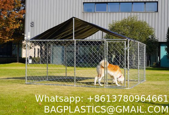 Outdoor Heavy Kennel High Strength Stainless Steel Black Large Dog Cage 10' X 5' Heavy Duty Welded Mesh Modular Outdoor Dog Kennel Heat Treated 3D Modelling Service Included Fencing Trellis Gates