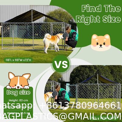 Outdoor Heavy Kennel High Strength Stainless Steel Black Large Dog Cage 10' X 5' Heavy Duty Welded Mesh Modular Outdoor Dog Kennel Heat Treated 3D Modelling Service Included Fencing Trellis Gates