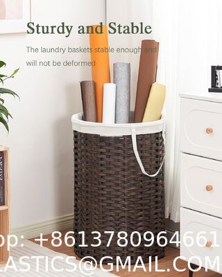 Large Laundry Hamper Laundry Basket Round Handwoven Wicker Laundry Baskets Rattan Laundry Basket With Removable Bag Handles 2 Mesh Bags For Living Room Bedroom Natural