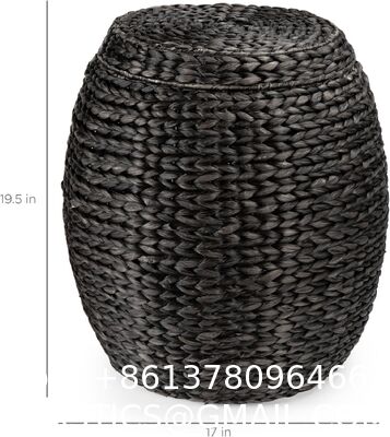 Products Vintage Multipurpose Hyacinth Storage Basket, Plant DéCor, Handwoven Organizer Tote For Bedroom, Living Room, Bathroom, W/Lid - Natural