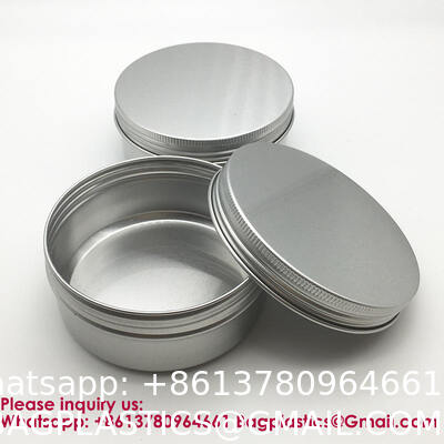 Custom Aluminum Spice Tin Box Containers Aluminum Metal Lip Balm Case Tins Metal Aluminum Jar Tin Screw Wholesale Matte Aluminum Empty Metal Tin Jars for Candle Making Perfume Use-5ml 10ml 15ml