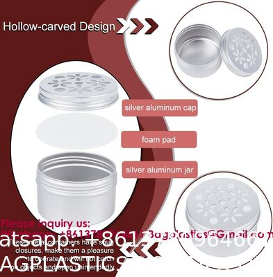 Ounce Round Empty Metal Tins With Hollow Lids Refillable Spice Containers For Aromatherapy Air Freshener Candles Travel Storage Customizable Logo Printed Tin Box For Soap/Cream Aluminum Makeup