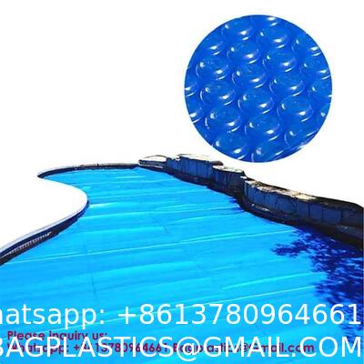 Solar Pool Cover, Pool Bubble Cover, 600 Micron Pools Solar Blanket With Dual Heat-Locking Air Layer For Pools, Daytime Heat Absorption, Nighttime Heat Retention, Blue & Silver, Cuttable