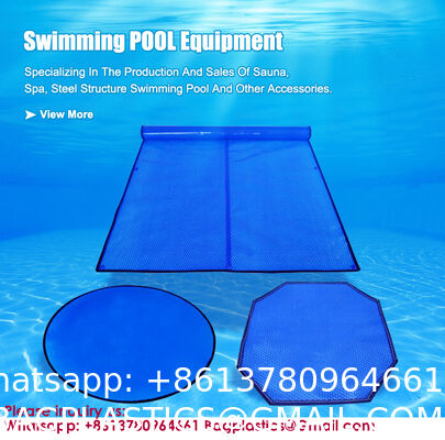 Solar Pool Cover, Pool Bubble Cover, 600 Micron Pools Solar Blanket With Dual Heat-Locking Air Layer For Pools, Daytime Heat Absorption, Nighttime Heat Retention, Blue & Silver, Cuttable