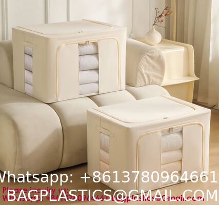 Large Storage Bags, Pack Clothes Storage Bins Foldable Closet Organizers Storage Containers With Reinforced Handle For Clothing, Blanket, Comforters, Bed Sheets, Pillows And Toys