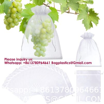 Garden Fruit Protection with Drawstring Reusable Netting Mesh Bags Fruit Netting Bags Fruit Trees Fruit Cover Mesh Bag With Drawstring, Netting Barrier Bags Grapes Mango Fruit Trees Veggies Garden