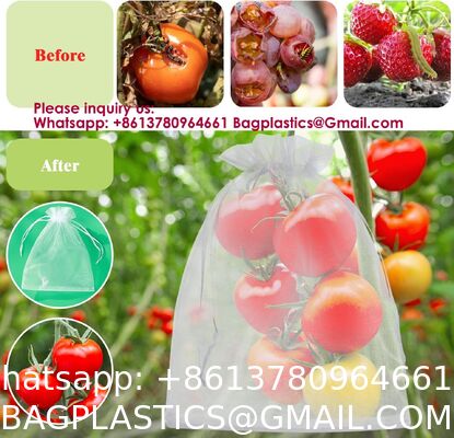 Garden Fruit Protection with Drawstring Reusable Netting Mesh Bags Fruit Netting Bags Fruit Trees Fruit Cover Mesh Bag With Drawstring, Netting Barrier Bags Grapes Mango Fruit Trees Veggies Garden