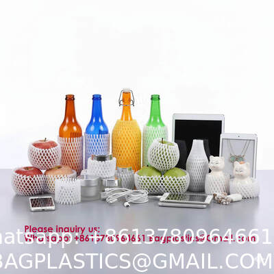 Fruit Foam Mesh Wrap Premium Quality Eco-Friendly Polyethylene Foam Fruit Nets For Fresh Produce Protective Packaging Agriculture Storage Shockproof Foam Protective Cover, Orange, Apple, Pear, Peach