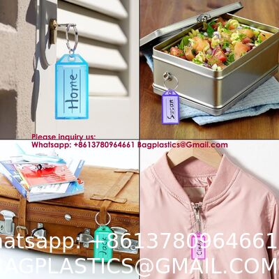 Plastic Key Tags, Key Labels With Ring And Label Window, Assorted Colours,Identifiers,Name and Labels,Adapt to USB Drive,Pets,Bags Split Ring Window Lucky Line Flexible Colored