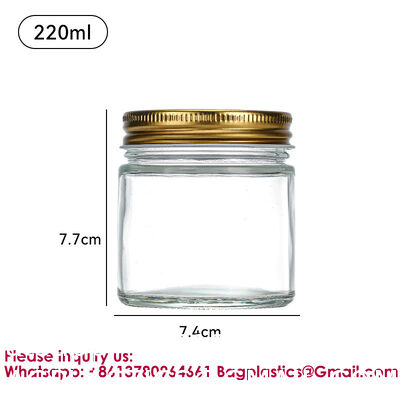 Clear Transparent Glass Cream Jars Metal Lid 4oz Spiral Mouth Aluminum Body Butter For Skin Care Cosmetic, Glass Jars Small Clear Vials with Screw Caps Tiny Containers