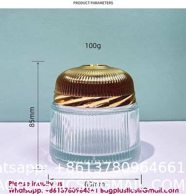 Travel Skincare Cream Jar 10g Refillable Glass Lotion Container With Metal Lid For Middle East Dubai, Small Cosmetic Sample Bottle For Travel Toiletries Organizer