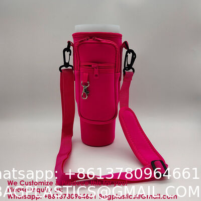 Neoprene 40oz Water Bottle Carrier Bag With Shoulder Strap IPhone Pocket Water Bottle Holder Pouch Stanley Cup Accessories