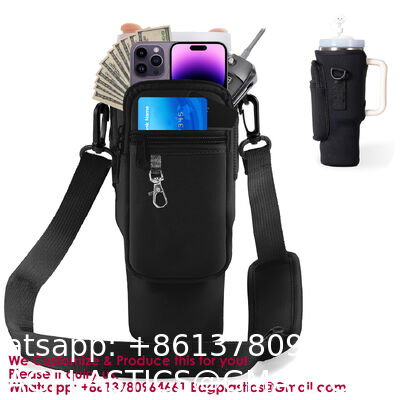 Water Bottle Carrier Bag Holder 40 Oz Tumbler Cup Accessories Neoprene Pouch Sleeve With Adjustable Crossbody Strap