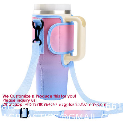 Customizable Foldable Durable Waffle-Embossed Neoprene Cup Sleeves | Reusable Insulated Lightweight Cola & Bottle Sleeves