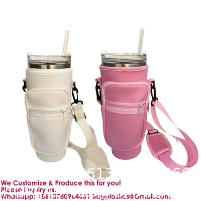 Customizable Foldable Durable Waffle-Embossed Neoprene Cup Sleeves | Reusable Insulated Lightweight Cola & Bottle Sleeves