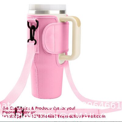 Customizable Foldable Durable Waffle-Embossed Neoprene Cup Sleeves | Reusable Insulated Lightweight Cola & Bottle Sleeves