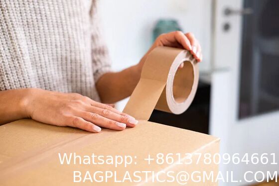 Eco-Friendly Kraft Paper Tape, Biodegradable Kraft Paper Tape, Recyclable Writable Packing Tape, Non-Coated Surface For Masking, Sealing