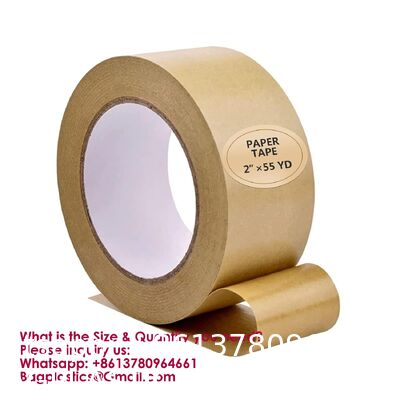 Recyclable Packaging Tape Self Adhesive Box Tape For Shipping, Sealing, Moving & Masking Eco-Friendly Kraft Paper Tape, Biodegradable Heavy Duty Packing Tape