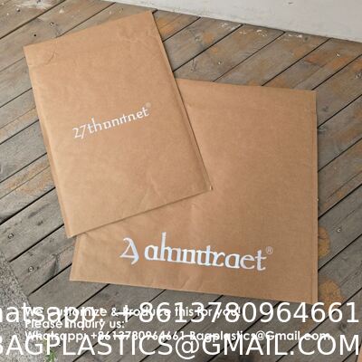 Custom Printed Design Clothing Courier Package Shipping Poly mailer Paper Mailer Biodegradable Kraft Cardboard Mail Envelope Paper Mailing Bag
