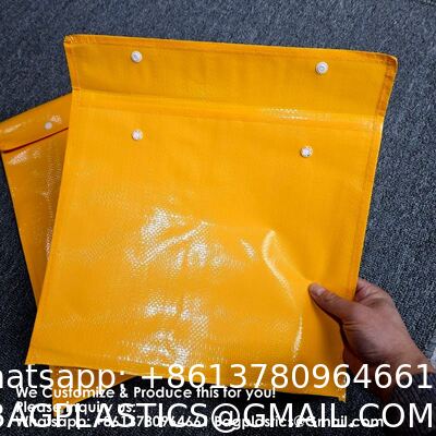 Custom Logo Polypropylene Button Closure Fabric Mailing Bag For Clothes Packaging With 2 Tape And Tear Strip On The Top Envelope Self-Adhesive Bag Express Clothing Small Card Envelope