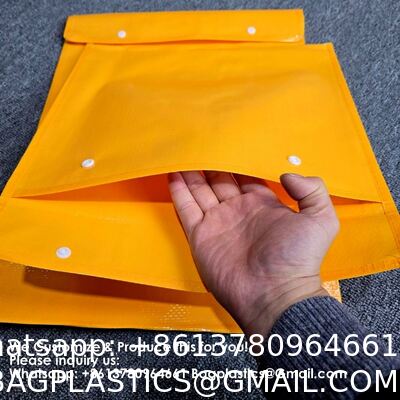 Custom Logo Polypropylene Button Closure Fabric Mailing Bag For Clothes Packaging With 2 Tape And Tear Strip On The Top Envelope Self-Adhesive Bag Express Clothing Small Card Envelope