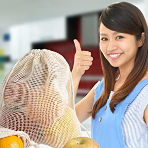 vegetable bags no plastic natural cotton