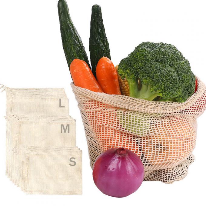 Custom Fruit and Vegetable Bag, Eco Friendly Reusable Grocery Tote Bags Organic Mesh Net Drawstring bags 5