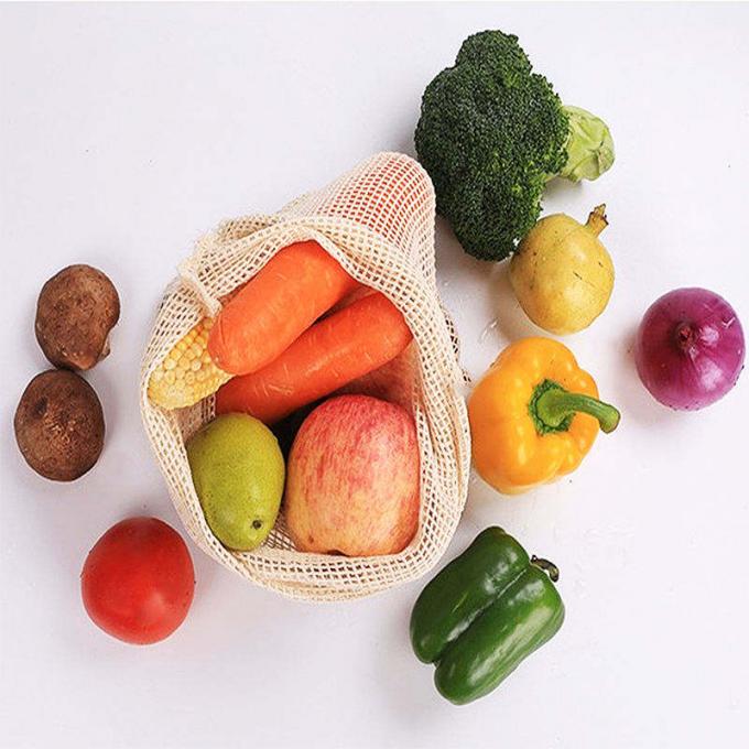 Custom Fruit and Vegetable Bag, Eco Friendly Reusable Grocery Tote Bags Organic Mesh Net Drawstring bags 6
