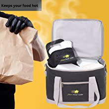 Delivery bags for hot food