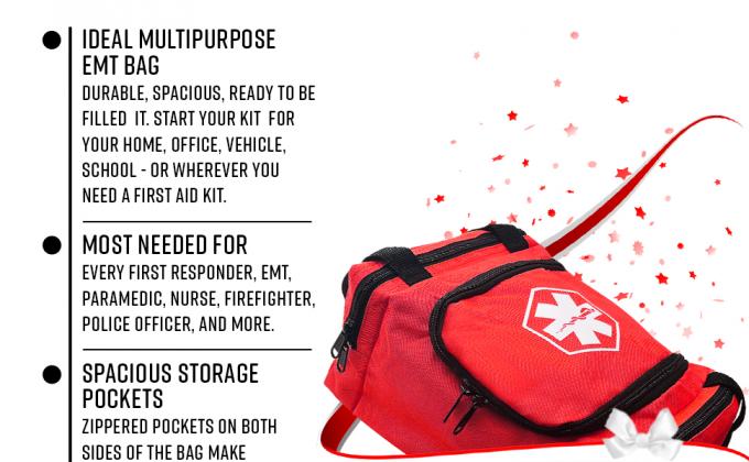 First Aid Responder EMS Emergency Medical Trauma Bag EMT, Fire Fighter, Police Officer, Paramedics