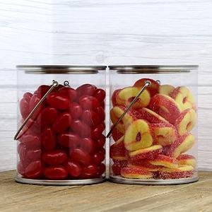 cornucopia clear plastic paint cans decorative craft pails quart