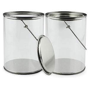 cornucopia clear plastic paint cans decorative craft pails quart