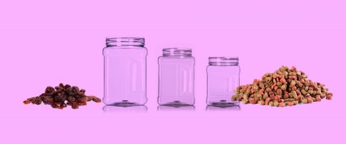 Plastic Square Grip Storage Jar, Candy Buffet Containers, Food Jar, Cosmetic Jar, Spice jar, juice sauce bottle 2