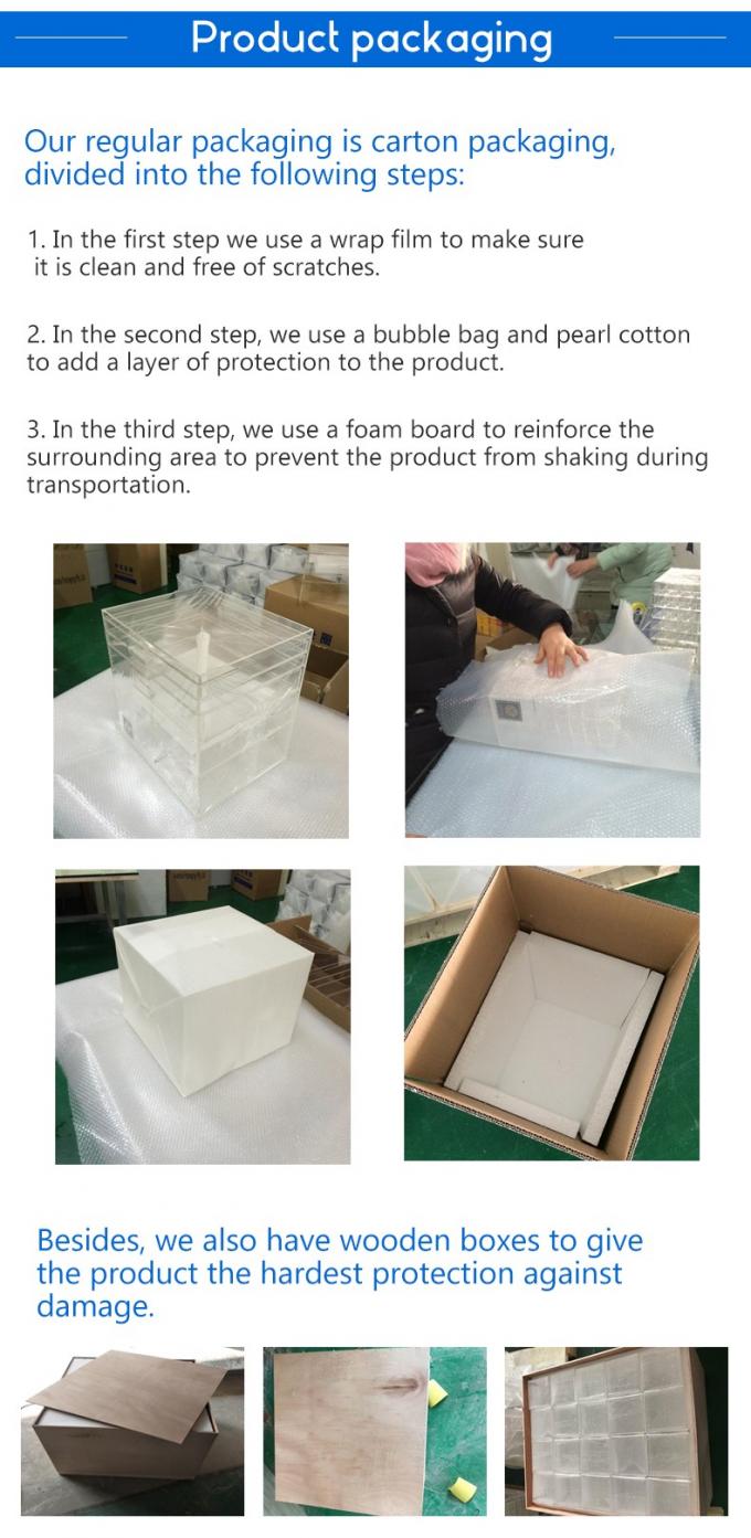Clear Acrylic Card Box Case, Thick DIY Wedding Box Crystal Clear, Customized Size Logo, for Display Decoration 6
