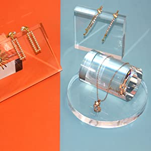 Kcgani Clear Polished Acrylic Photo Props Set, Cylinder, 4 Packs