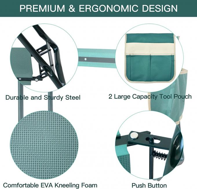 Garden Kneeler And Seat With Tool Pouch, Portable Folding Garden Stool, Heavy Duty Gardening Kneeling Bench 13