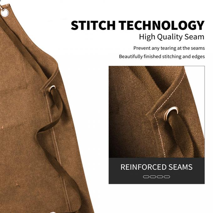 Gardening Work Garden Tools Storage Aprons Waterdrop Resistant Cotton Canvas Cross Back Adjustable Apron 2