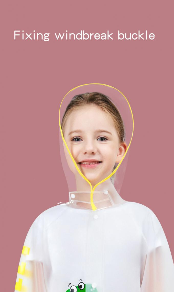 Kids Waterproof Raincoat, Children'S Raincoat Transparent Poncho, Students in school bag raincoat hooded animation 5