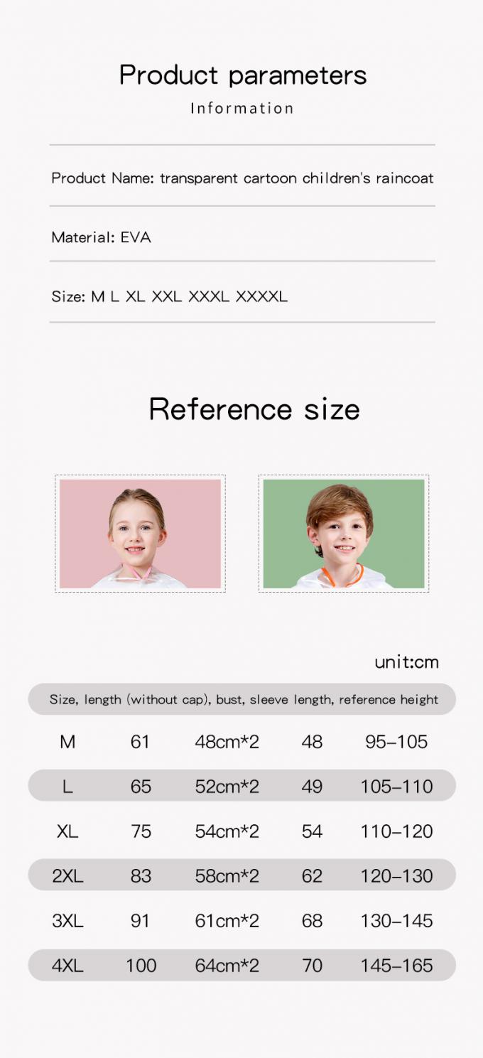 Kids Waterproof Raincoat, Children'S Raincoat Transparent Poncho, Students in school bag raincoat hooded animation 6
