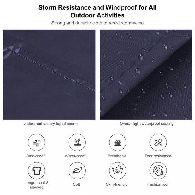 Long Raincoat, Men Rainwear, Motorcycle Riding Recycle Non-disposable Durable Rain Gear Ponchos Raincoats, thick suit 9