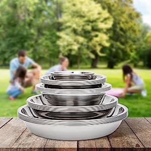 camping plates cups and bowls set