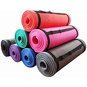 Extra Thick Yoga Mat for Women Men Kids, Professional TPE Yoga Mats, Workout Mat with Carrying Strap Yoga, Pilates 7