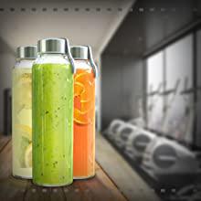 Glass Water Bottles Beverage and Juicing Storage motivational times milk 24 beverage jars straw